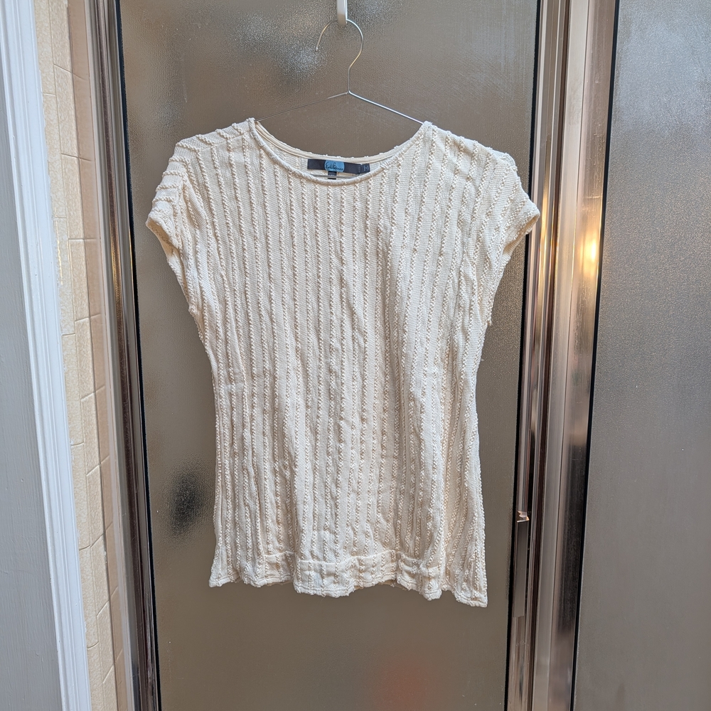 Eva Franco Ivory Short Sleeve Top